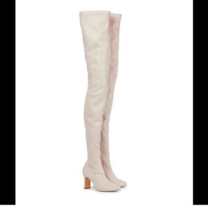 Stella McCartney Ivy beige vegan OTK boots 36.5=6.5